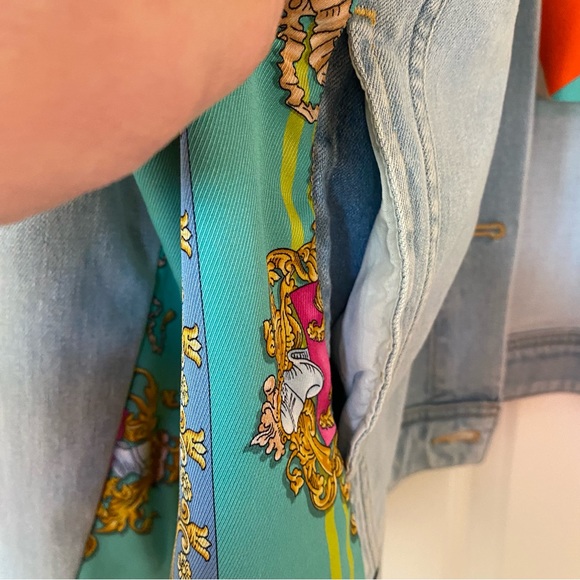 NWT VERSACE Mixed Media Denim Jacket - Picture 11 of 16